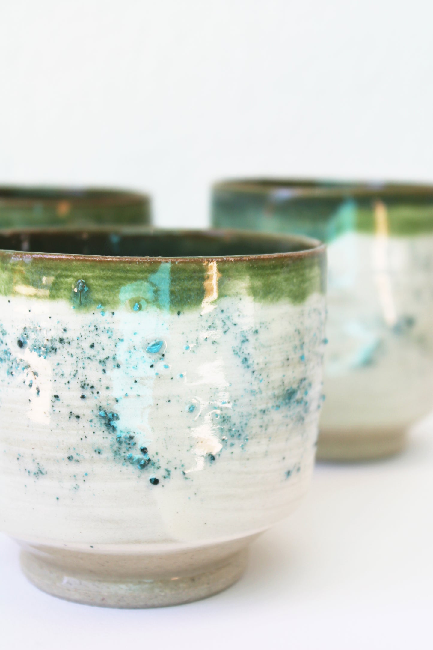 Dusted Pinch Cups, Green/Blue