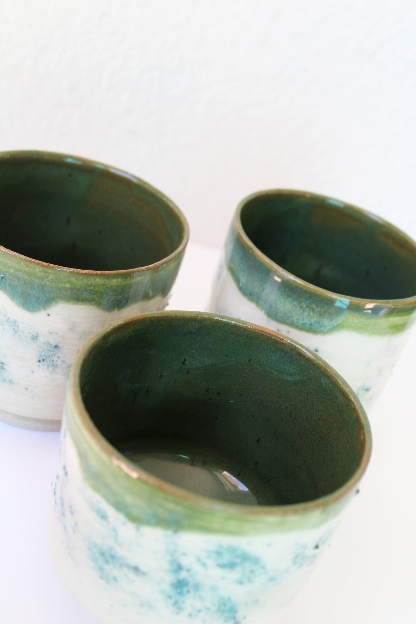 Dusted Pinch Cups, Green/Blue