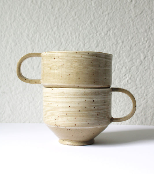 Straight Line Slip Striped Mug Set
